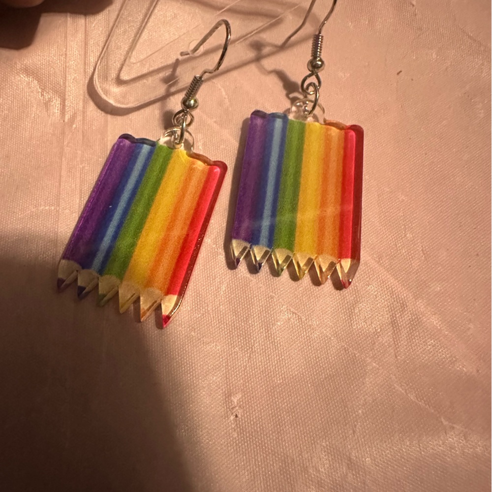Color, pencil earrings